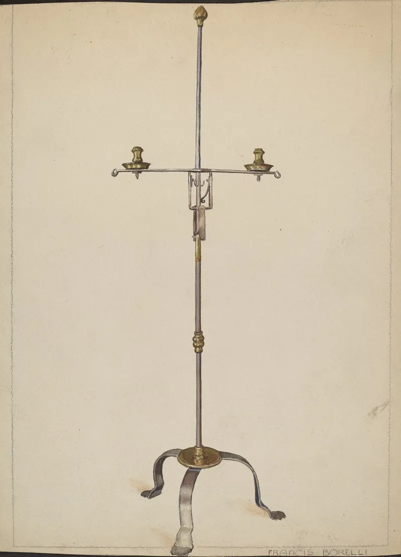 Iron And Brass Candlestand