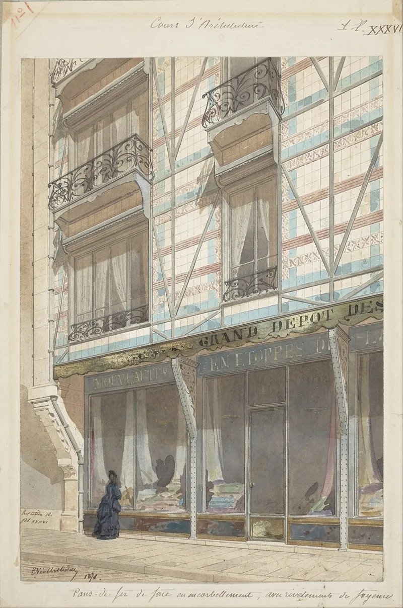 Iron Frame House With Glazed Earthenware Cladding Wall Art by Eugène Viollet-le-Duc - High-Resolution Digital Print