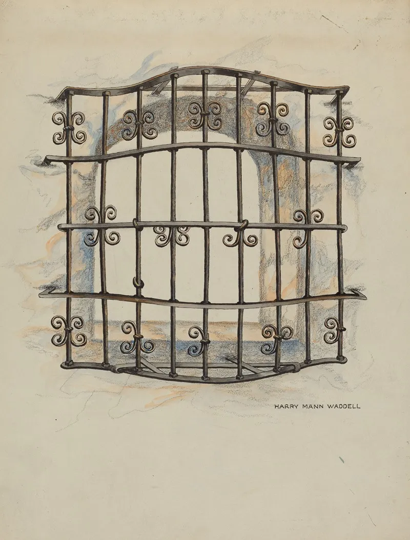 Iron Grille At Window Restoration Drawing 2