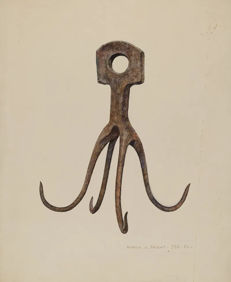 Iron Pot Hook 2 Wall Art by Marin J. Bright - High-Resolution Digital Print