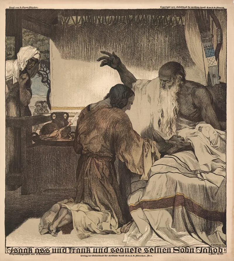 Isaac Blesses Jacob 4 Wall Art by Felix Baumhauer - High-Resolution Digital Print