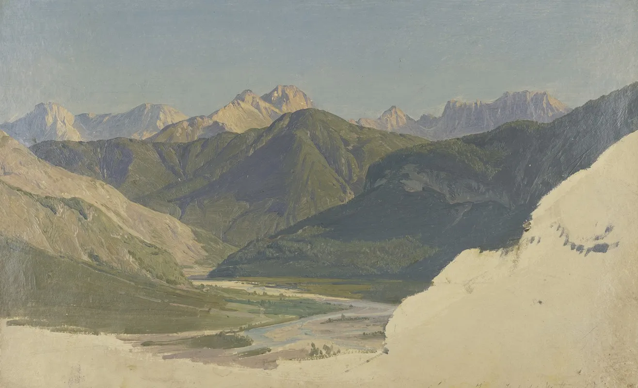 Isar Valley Near Mittenwald Wall Art by Eduard Wilhelm Pose - High-Resolution Digital Print