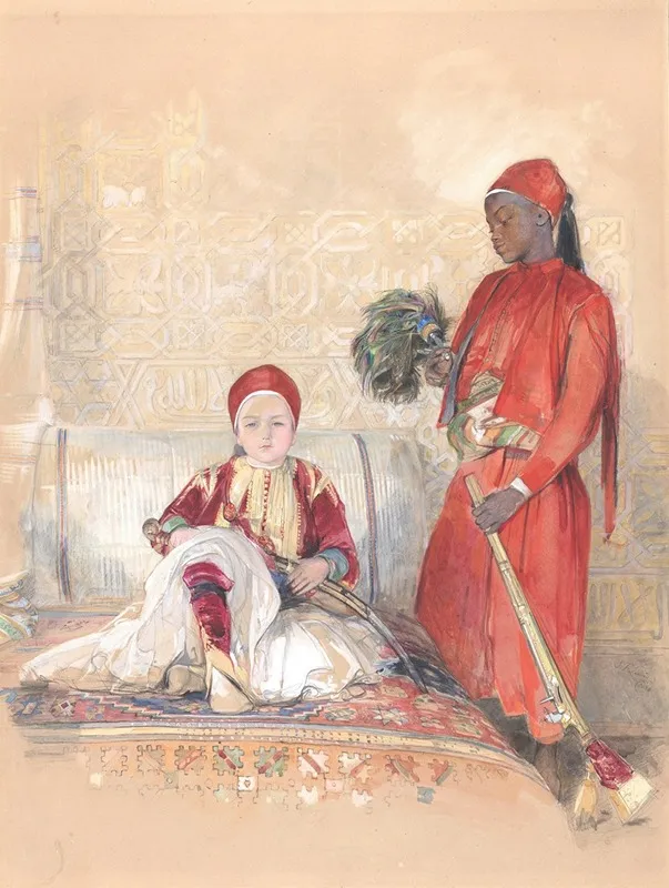 Iskander Bey And His Servant Wall Art by John Frederick Lewis - High-Resolution Digital Print