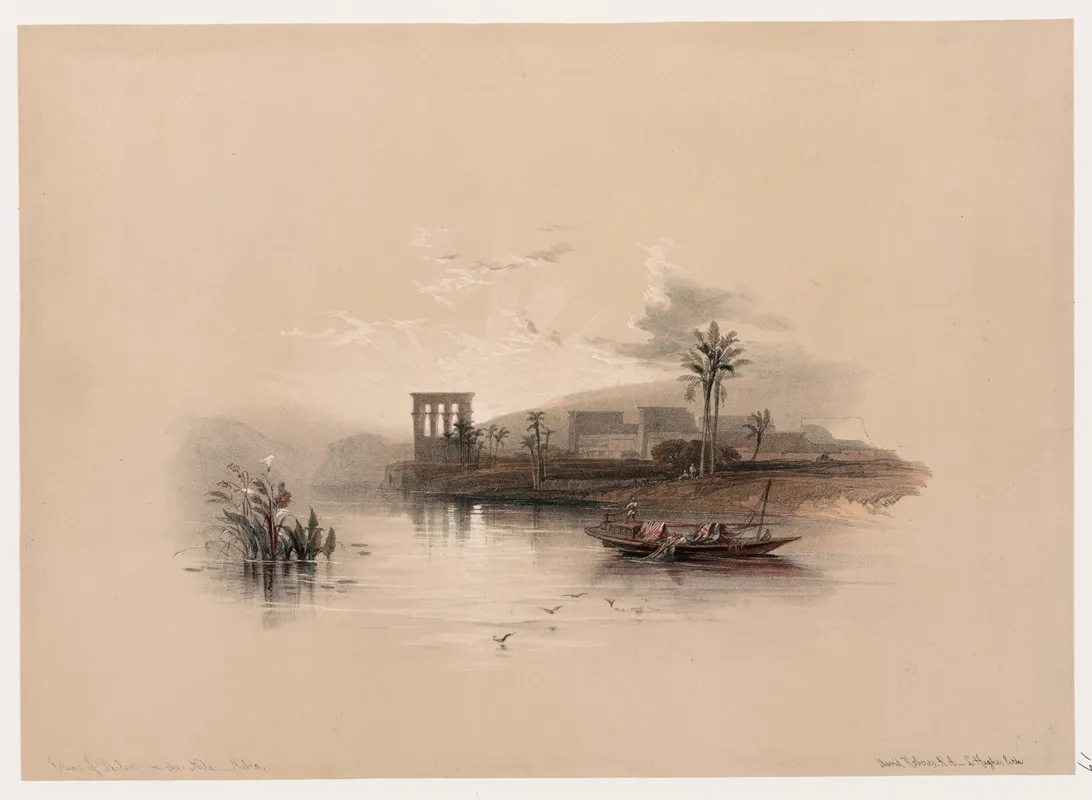 Island Of Philae On The Nile Nubia Wall Art by David Roberts - High-Resolution Digital Print