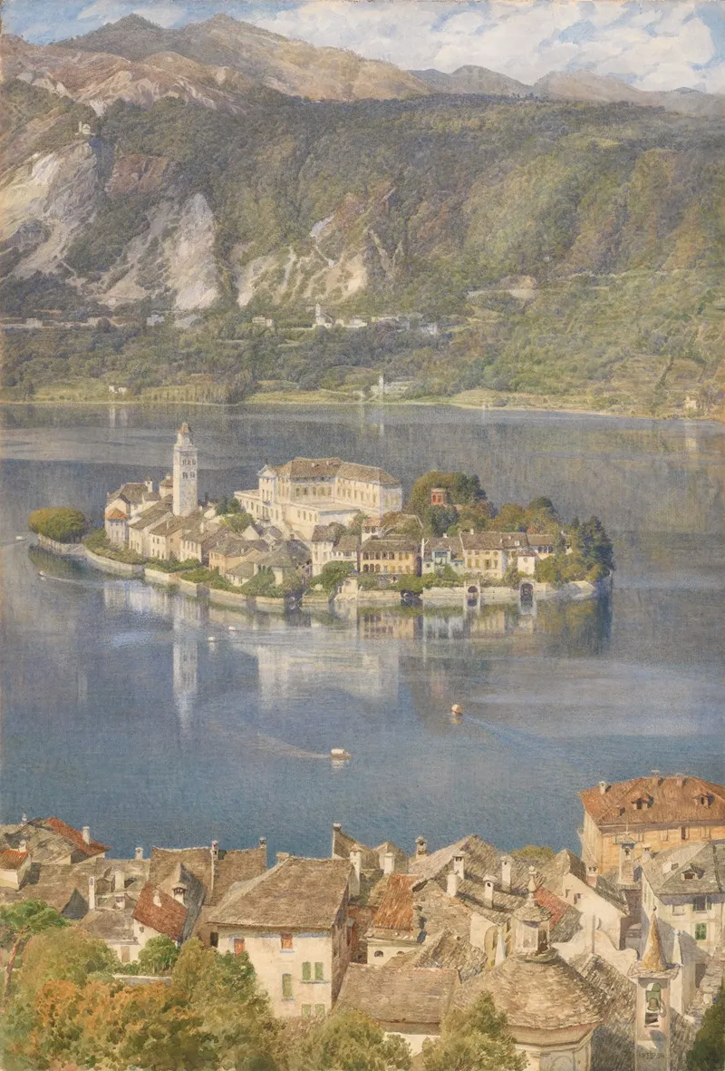 Isola San Giulio Lago Dorta Wall Art by Edward John Poynter - High-Resolution Digital Print