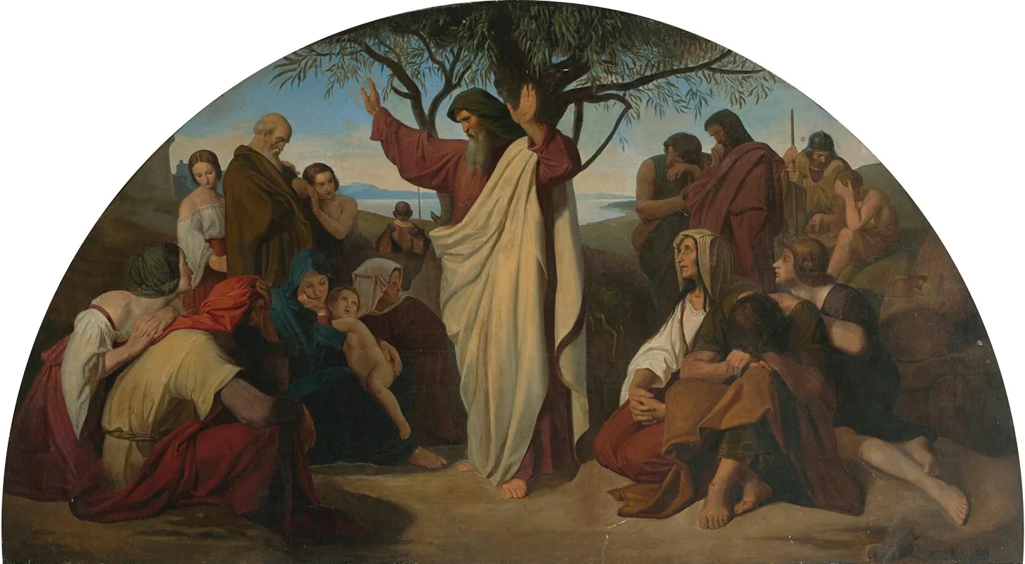 Israelites In The Holy Land Shaped Top Wall Art by Carl Gottlieb Peschel - High-Resolution Digital Print