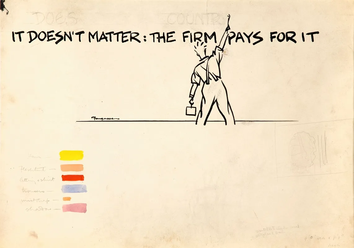 It Doesnt Matter The Firm Pays For It Wall Art by Cyril Kenneth Bird (Fougasse)   - High-Resolution Digital Print