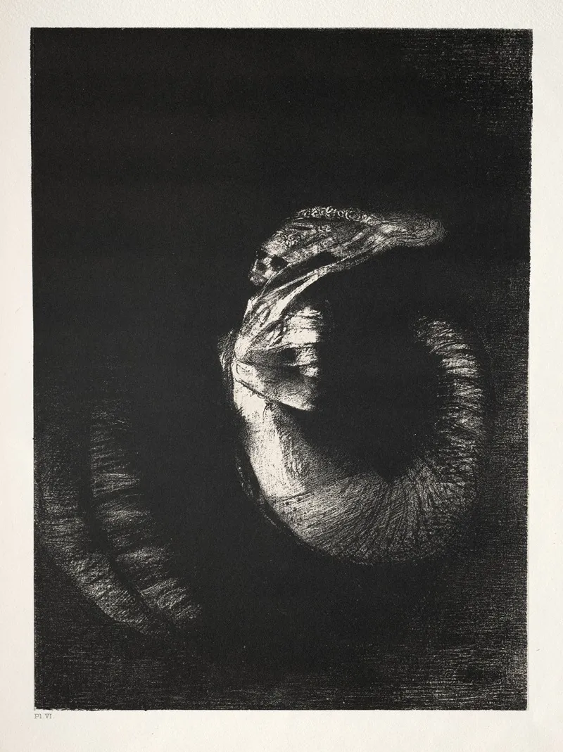 It Is A Skull Wreathed With Roses It Dominates A Womans Torso Of Pearly Whiteness 2 Wall Art by Odilon Redon - High-Resolution Digital Print