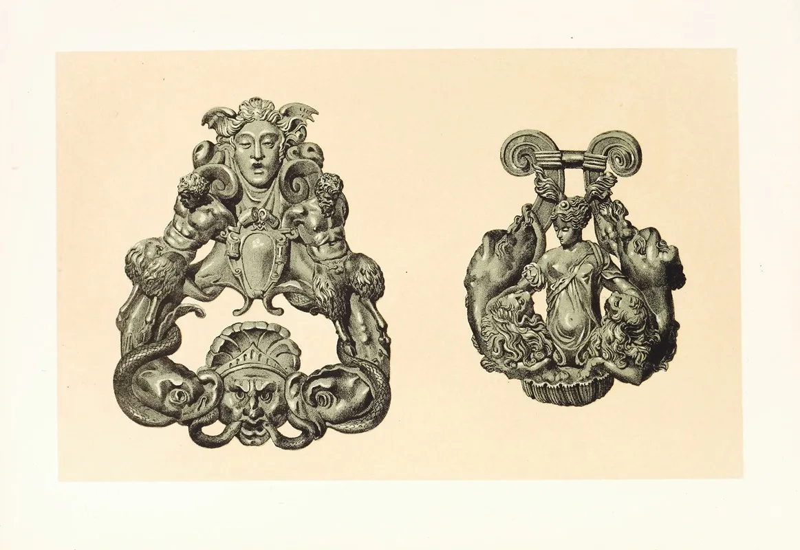 Italian Cinque Cento Bronze Door Knockers Wall Art by John Charles Robinson - High-Resolution Digital Print