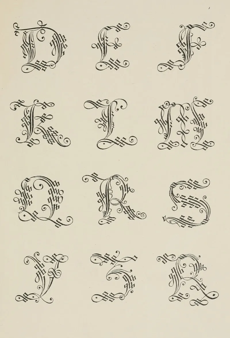 Italian Gothic Initials 2 Wall Art by Frank Chouteau Brown - High-Resolution Digital Print