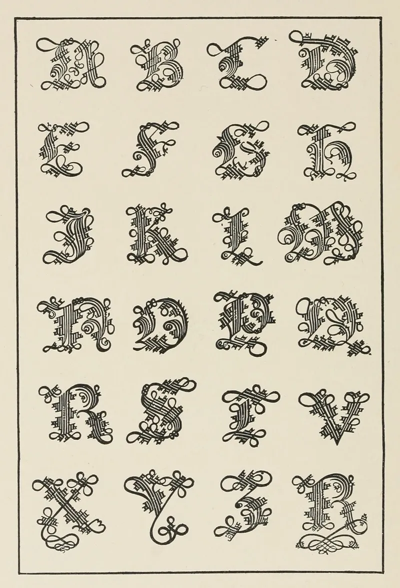 Italian Gothic Initials 3 Wall Art by Frank Chouteau Brown - High-Resolution Digital Print