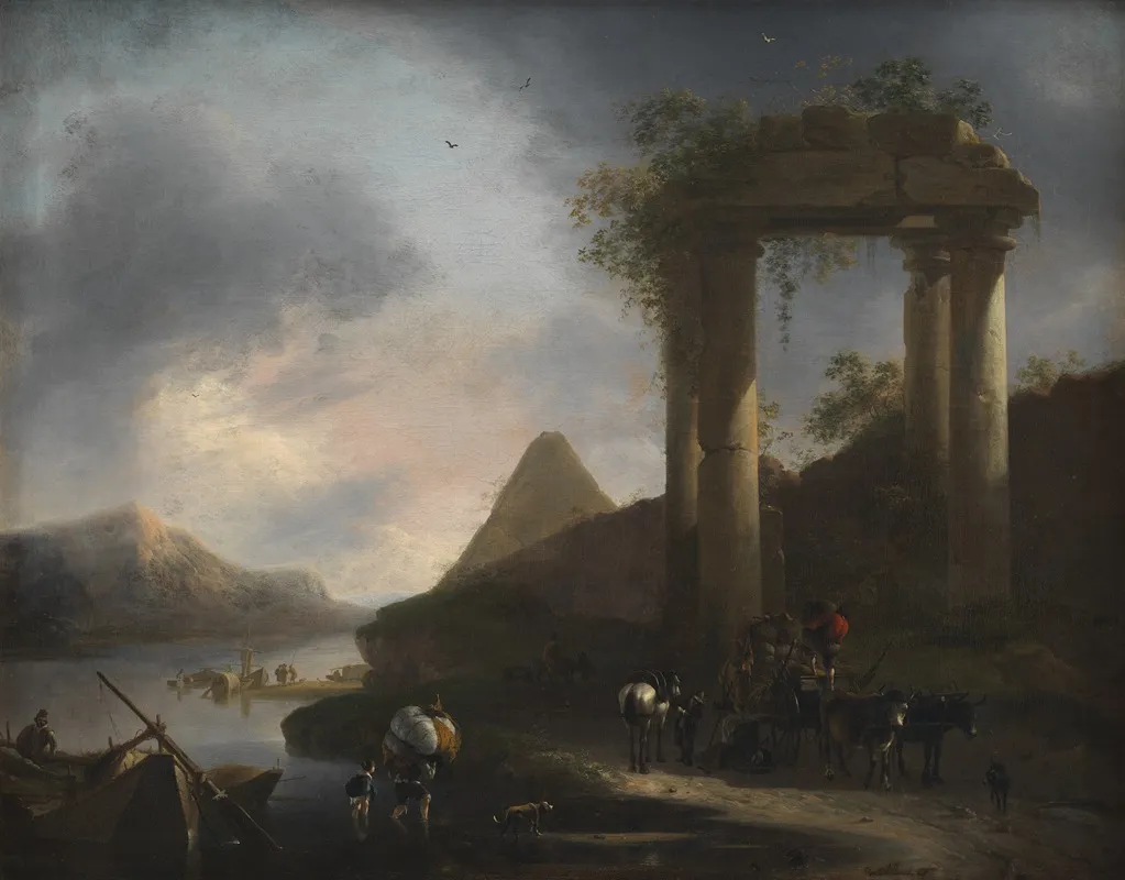Italian Landscape With Classical Ruins