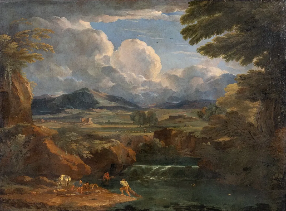 Italian Landscape With River Wall Art by Pieter Mulier the Elder - High-Resolution Digital Print
