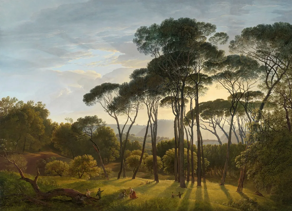 Italian Landscape With Umbrella Pines Wall Art by Hendrik Voogd - High-Resolution Digital Print