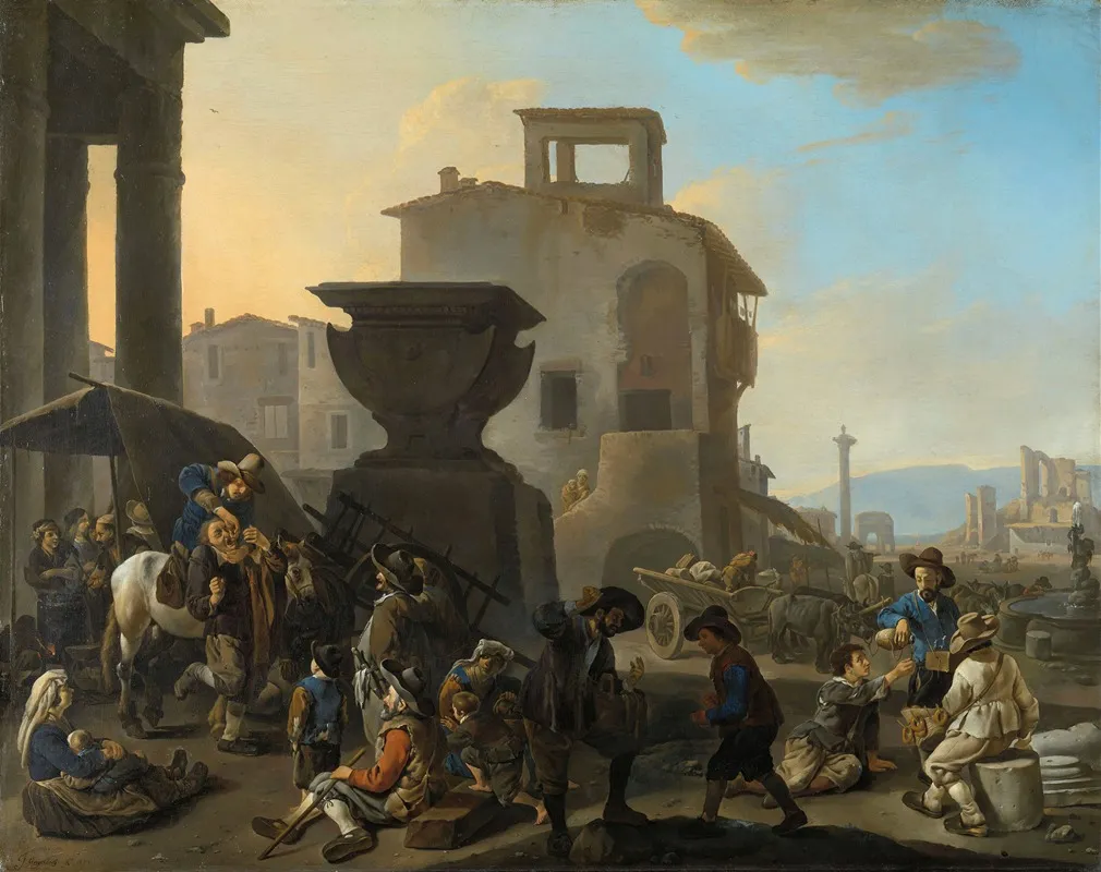 Italian Marketplace With A Quack Dentist