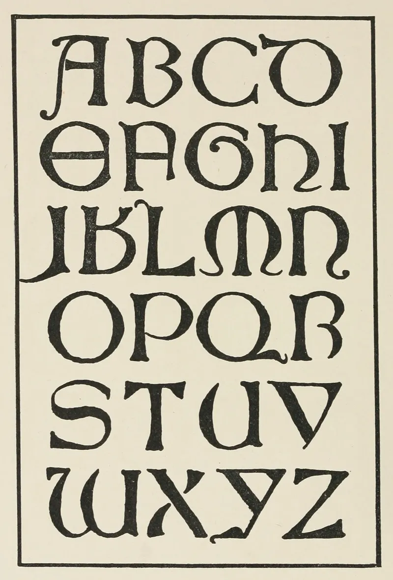 Italian Uncial Gothic Capitals Wall Art by Frank Chouteau Brown - High-Resolution Digital Print