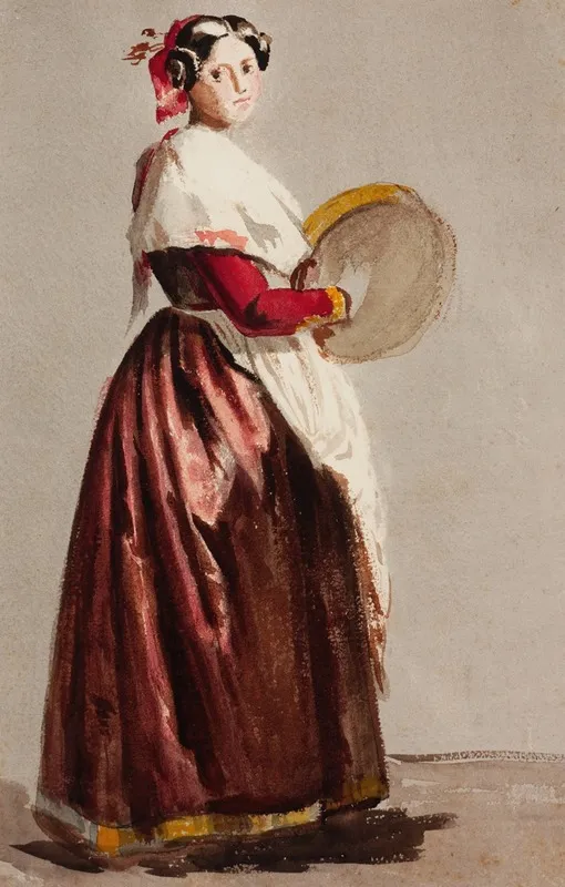 Italian Woman With A Tambourine
