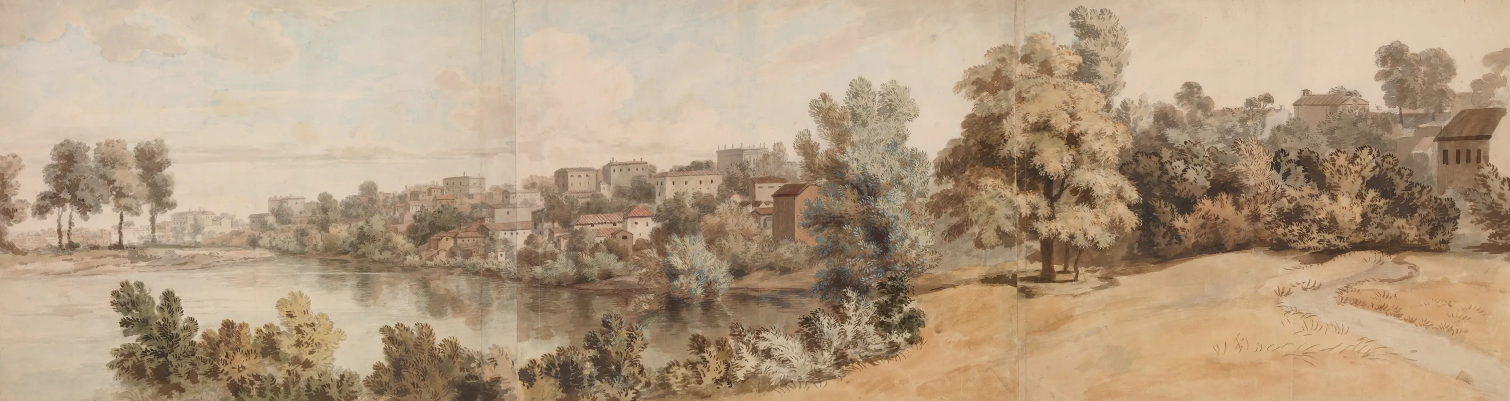 Italianate River Landscape Wall Art by William Taverner - High-Resolution Digital Print