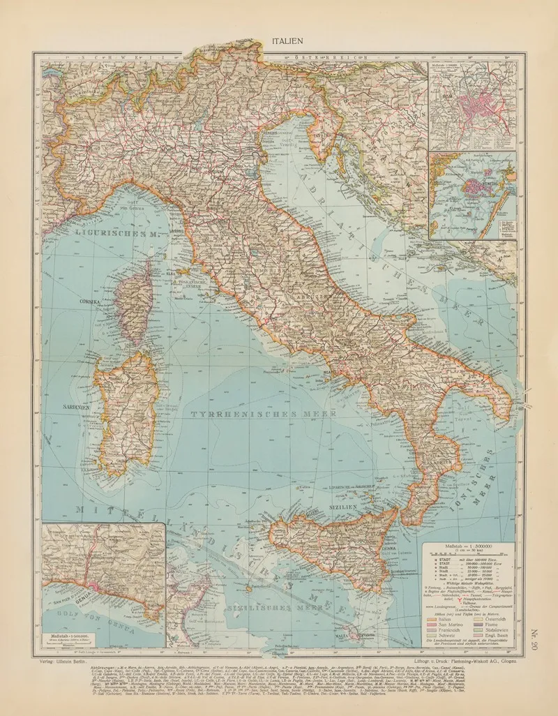 Italien 2 Wall Art by Geographisches Institut der Flemming-Wiskott - High-Resolution Digital Print