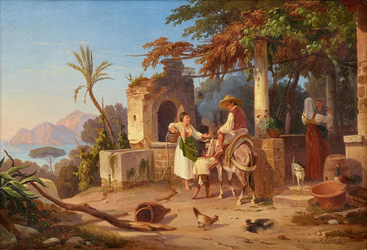 Italienische Kuste Bei Massa Lubrense Wall Art by Carl Wilhelm Götzloff - High-Resolution Digital Print
