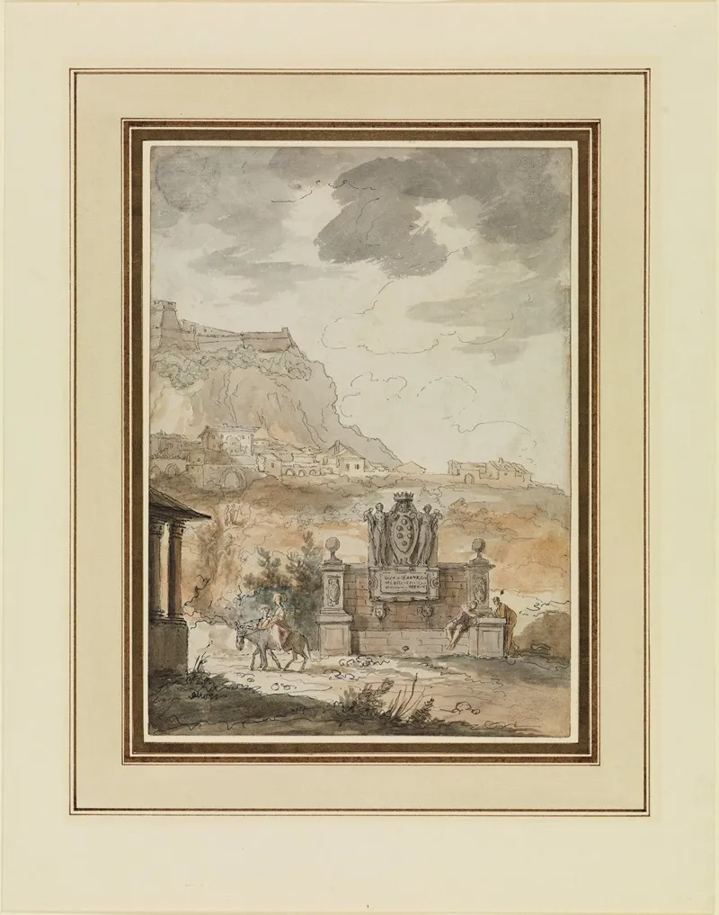 Italienische Landschaft Mit Medici Brunnen
