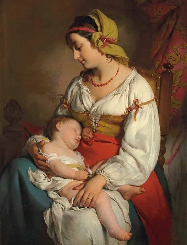 Italienische Mutter Mit Kind Wall Art by Friedrich von Amerling - High-Resolution Digital Print
