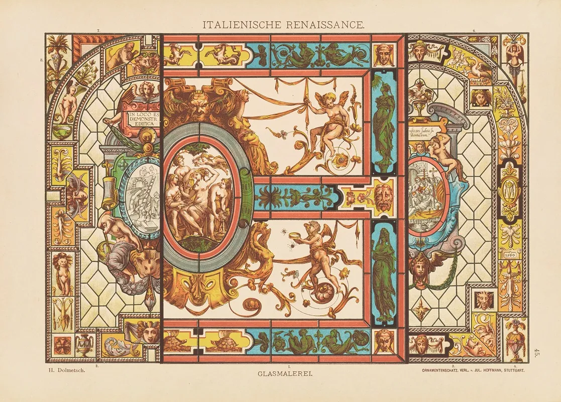 Italienische Renaissance Glasmalerei Wall Art by Heinrich Dolmetsch - High-Resolution Digital Print