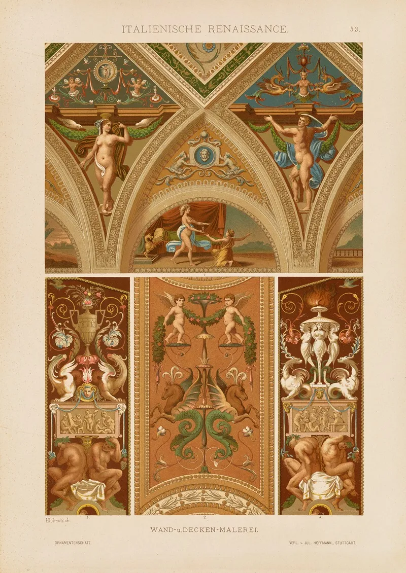 Italienische Renaissance Wand Und Decken Malerei 2 Wall Art by Heinrich Dolmetsch - High-Resolution Digital Print