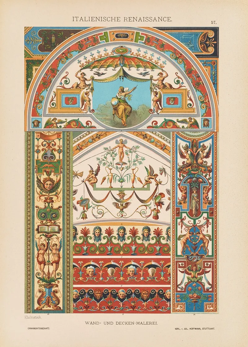 Italienische Renaissance Wand Und Decken Malerei Wall Art by Heinrich Dolmetsch - High-Resolution Digital Print