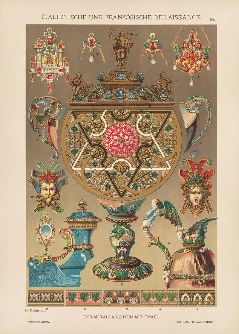 Italienische Und Franzosische Renaissance Edelmetallarbeiten Mit Email Wall Art by Heinrich Dolmetsch - High-Resolution Digital Print