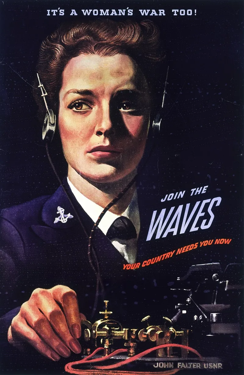 Its A Womans War Too Join The Waves Wall Art by John Philip Falter - High-Resolution Digital Print
