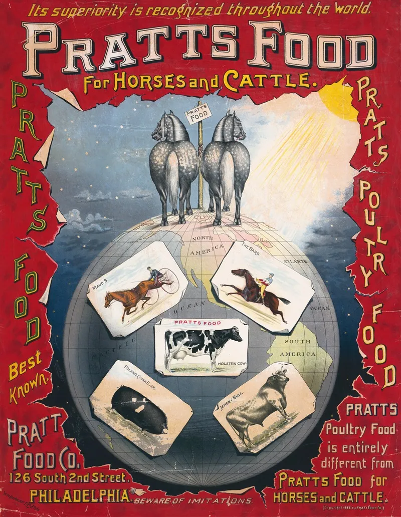 Its Superiority Is Recognized Throughout The World Pratts Food For Horses And Cattle Wall Art by W. H. Butler - High-Resolution Digital Print