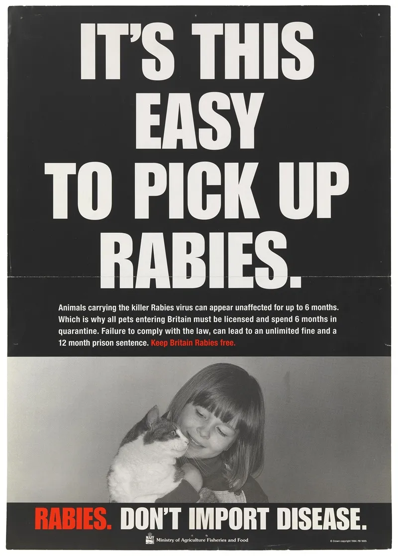 Its This Easy To Pick Up Rabies Wall Art by Ministry of Agriculture, Fisheries and Food - High-Resolution Digital Print