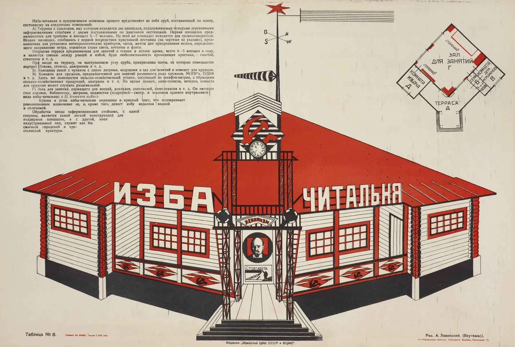 Izba Chitalnia Ris Levinskii Tablitsa No 8 Wall Art by I͡Akov Aleksandrovich Tugendkholʹd - High-Resolution Digital Print
