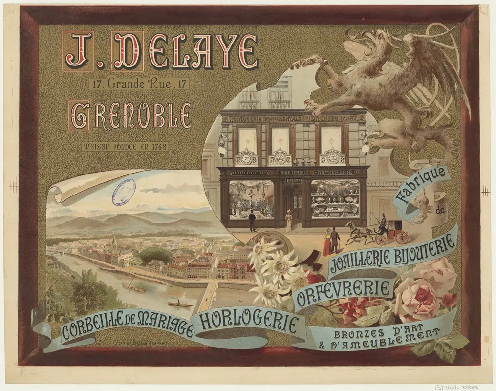 J Delaye Grenoble Fabrique De Joaillerie Bijouterie Orfevrerie Horlogerie Wall Art by Imp. Camis - High-Resolution Digital Print