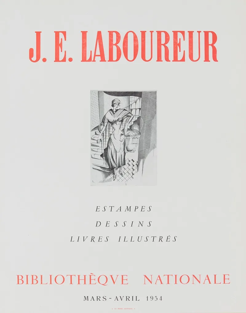 J E Laboureur Estampes Dessins Livres Illustres Affiche Exposition Bibliotheque Nationale Mars Avril 1954