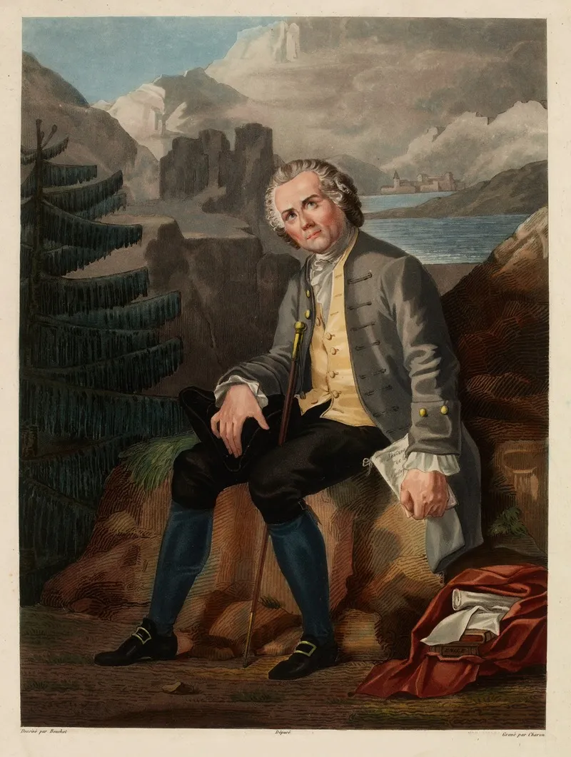J J Rousseau En Suisse Persecute Et Sans Asile Wall Art by Frédéric Bouchot - High-Resolution Digital Print