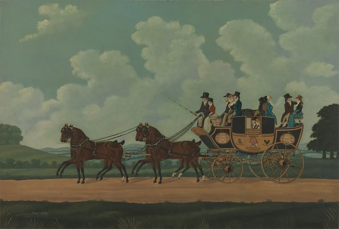J W Chaplins Dover London Stage On The Road Wall Art by John Cordrey - High-Resolution Digital Print