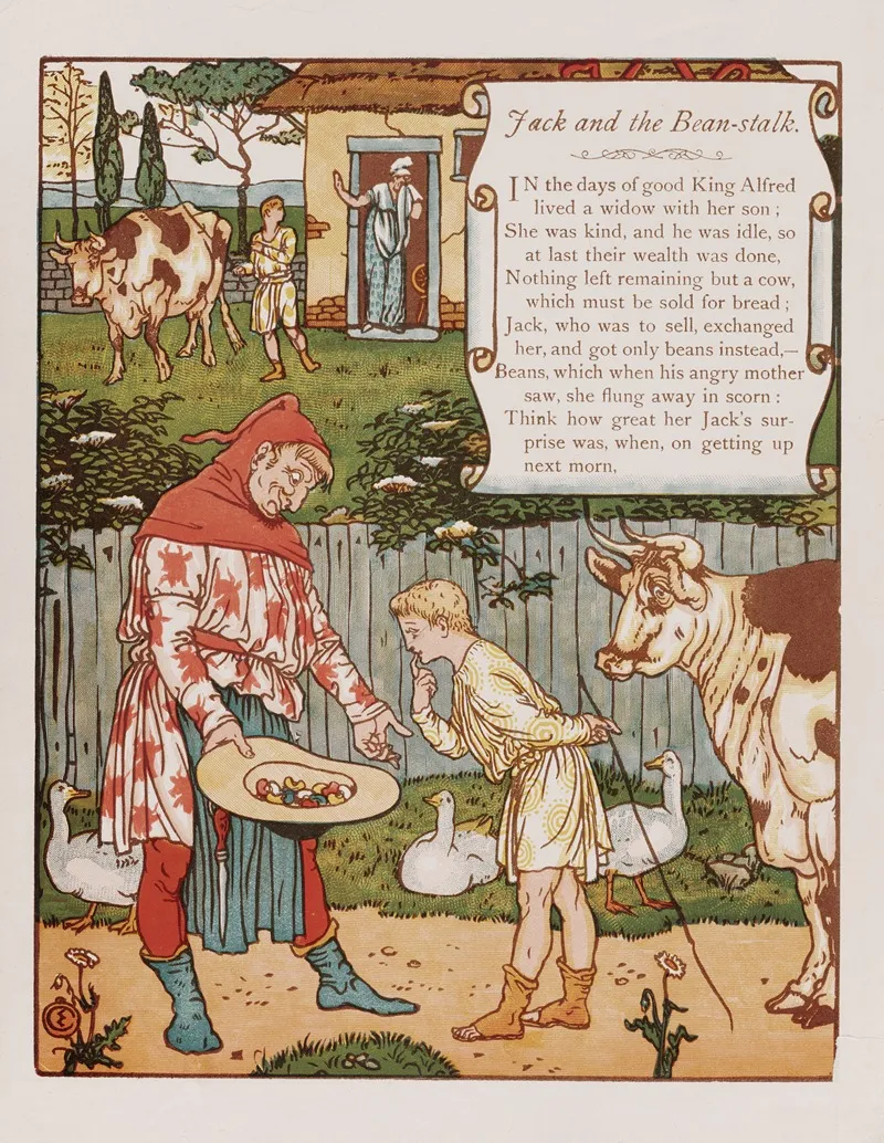 Jack And The Bean Stalk Pl 2 Wall Art by Walter Crane - High-Resolution Digital Print