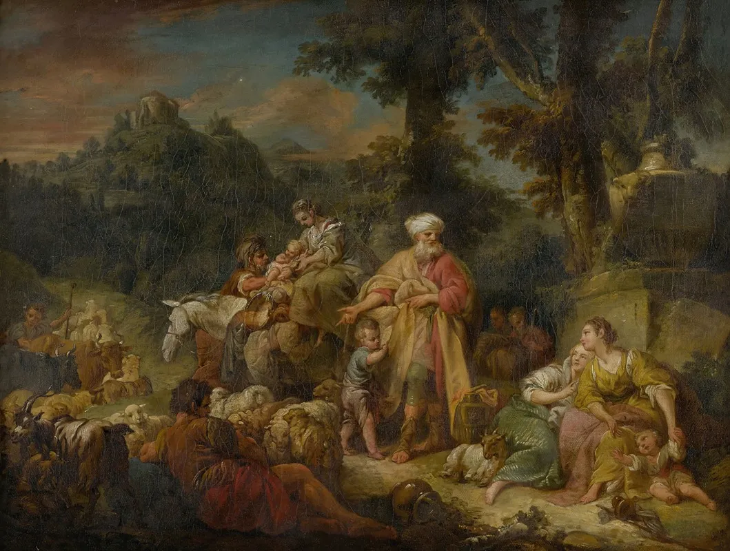 Jacob And His Family Traveling To Egypt Wall Art by Follower Of François Boucher - High-Resolution Digital Print