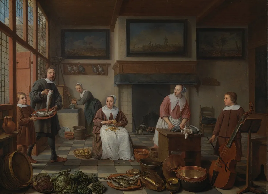 Jacob Bierens And His Family Wall Art by Hendrik Martensz. Sorgh - High-Resolution Digital Print