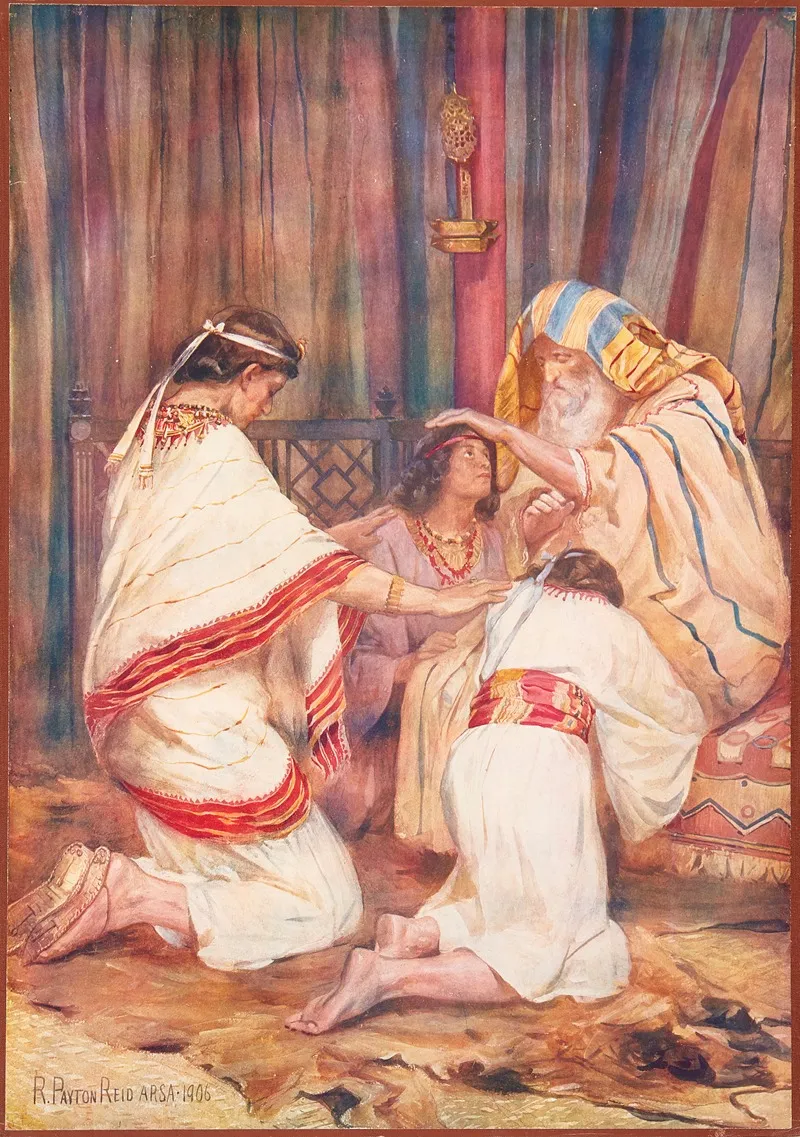 Jacob Blesses Josephs Sons Wall Art by Robert Payton Reid - High-Resolution Digital Print