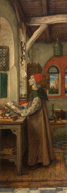 Jacob Van Maerlant Writing His Spieghel Historiael