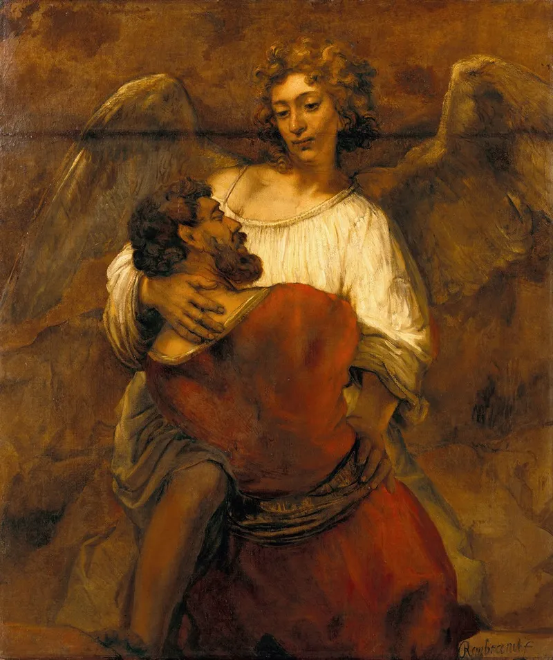 Jacob Wrestling With The Angel 4 Wall Art by Rembrandt van Rijn - High-Resolution Digital Print