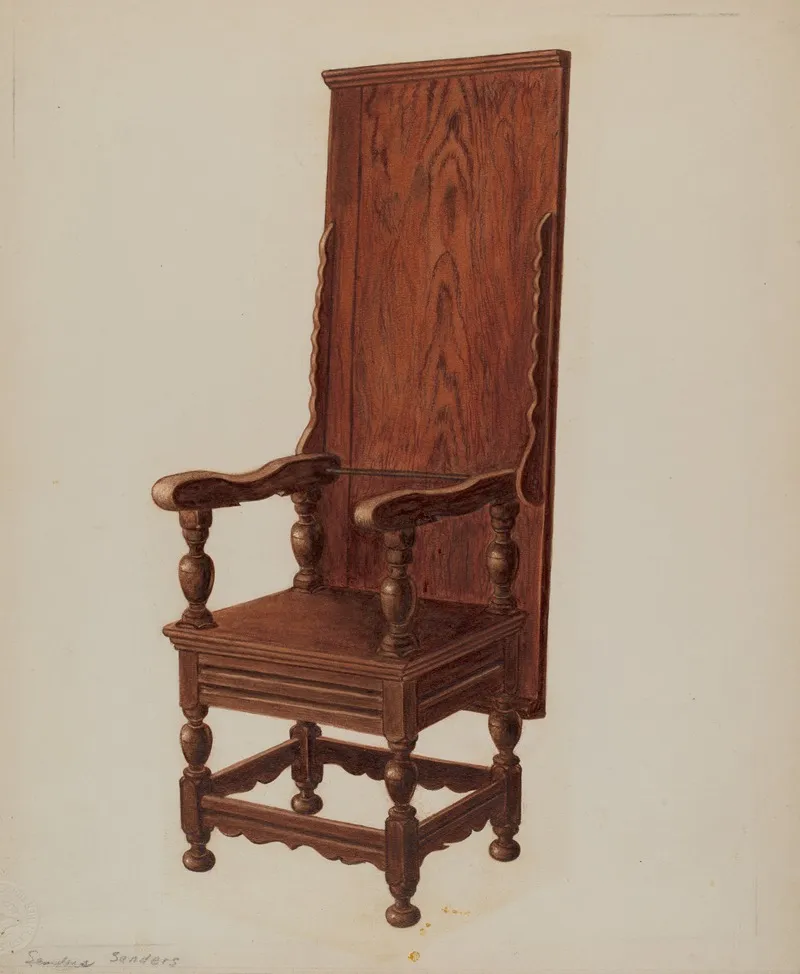 Jacobean Chair Table Wall Art by William Sanders - High-Resolution Digital Print