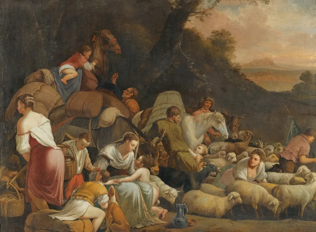 Jacobs Return To The Land Of Canaan 2 Wall Art by After Jacopo Da Ponte - High-Resolution Digital Print