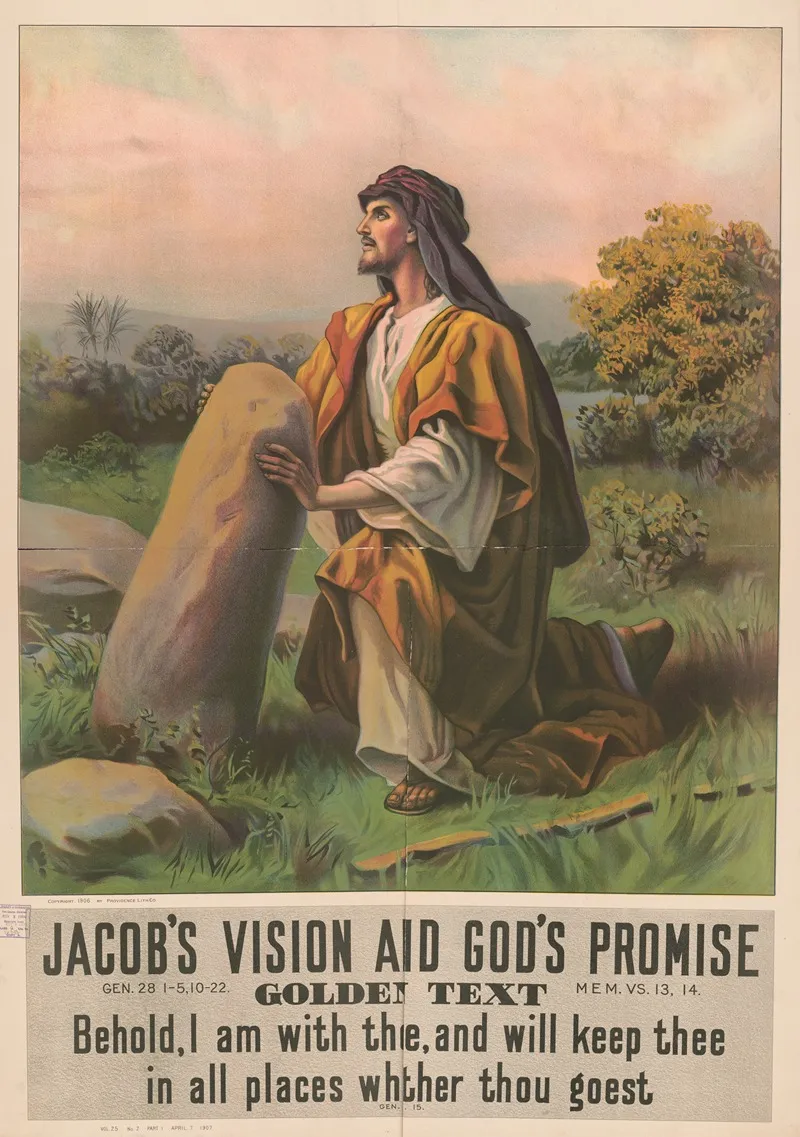 Jacobs Vision And Gods Promise 2 Wall Art by Providence Lith. Co - High-Resolution Digital Print