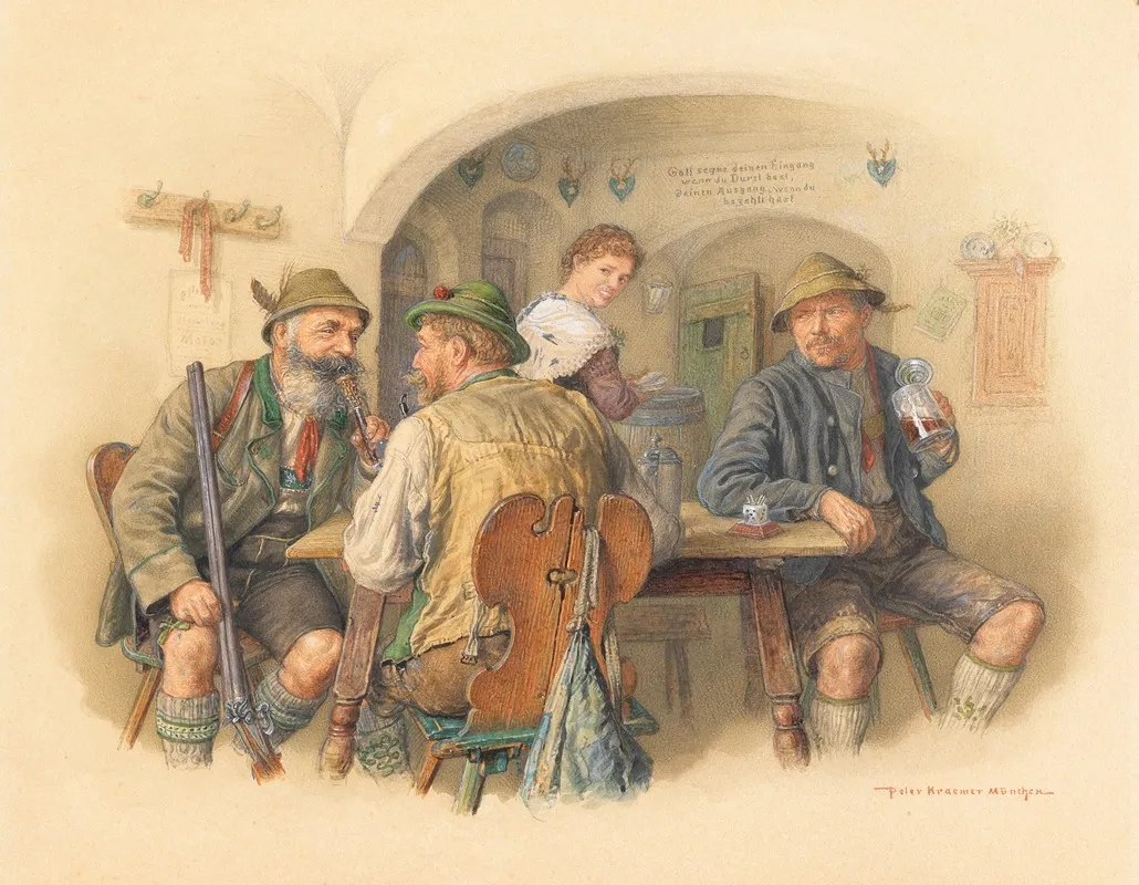 Jager Im Wirtshaus Wall Art by Peter Kraemer The Younger - High-Resolution Digital Print