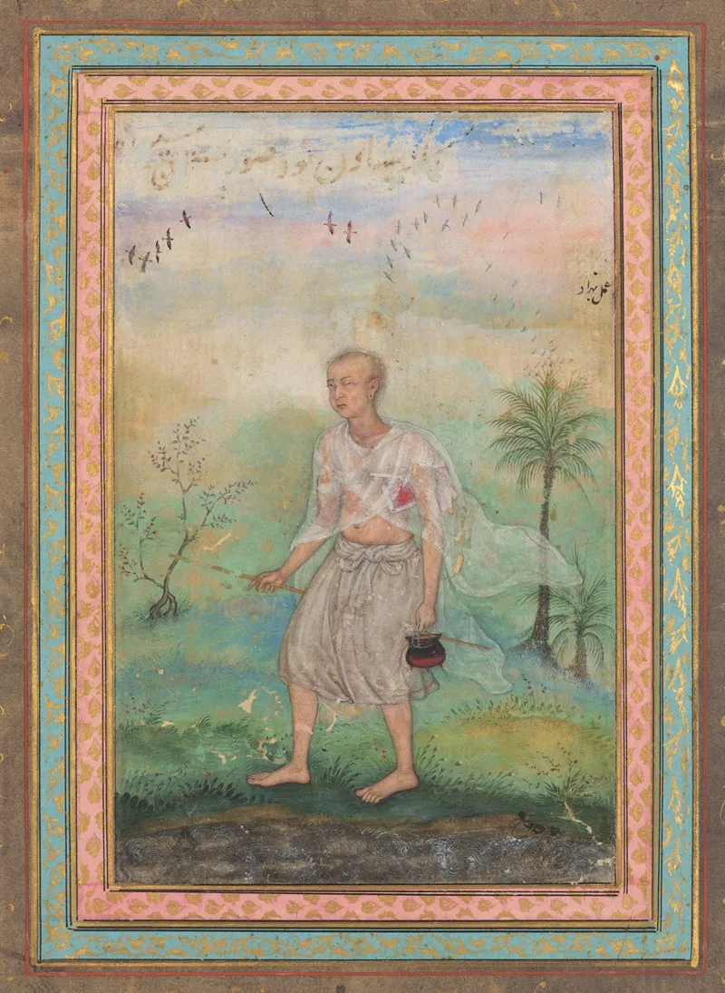 Jain Ascetic Walking Along A Riverbank Wall Art by Basavana - High-Resolution Digital Print