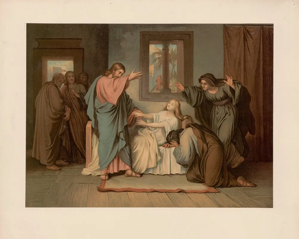 Jairis Daughter Is Awakened Wall Art by Ernst Pessler - High-Resolution Digital Print